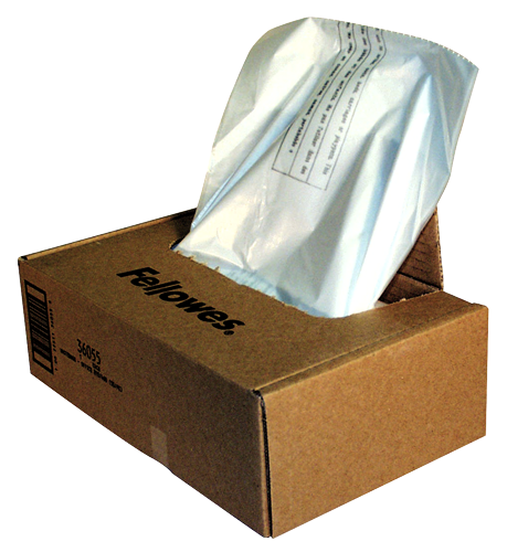 Fellowes Shredder Maintenance Bundle - Waste Bags 38 Gallon, 2 Boxes (50 Bags Per Box) with Fellowes High Security Shredder Oil, 6 Bottles, 12 Oz. Each